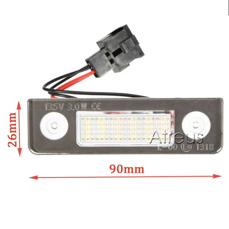 Atreus 2X Автомобильный светодиодный Подсветка регистрационного номера для VW Skoda