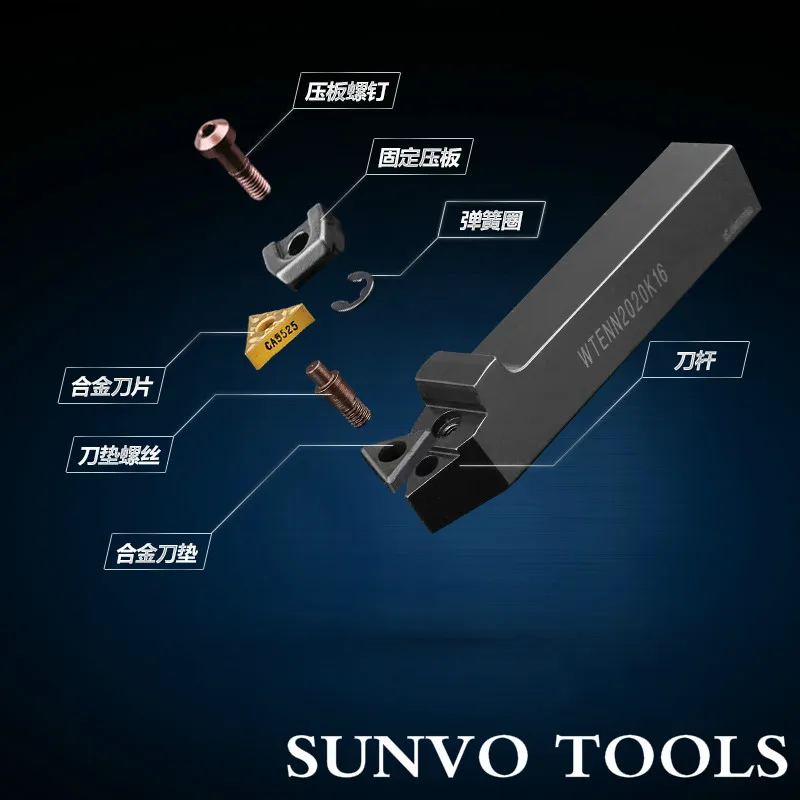 Внешний токарный инструмент nuonn 2525M16 CNC держатель инструмента TNMG160404/TNMG160408 |