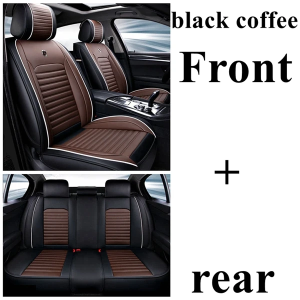 black coffeestandard Переднее+ заднее 5 кожаное 5D покрытие для автомобильного сиденья, автомобильные аксессуары для сиденья Arona Ateca Altea Exeo Ibiza IBL IBX Toledo, автомобильные аксессуары - Название цвета: black coffeestandard