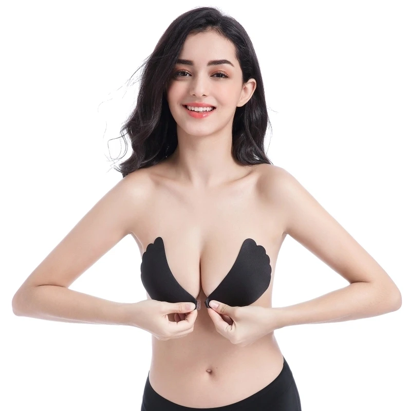 100pcs/New Butterfly Design Thin Anti-light Women Silicone Bra Strapless Push Up Wire Invisible Nipples Adhesive Bra