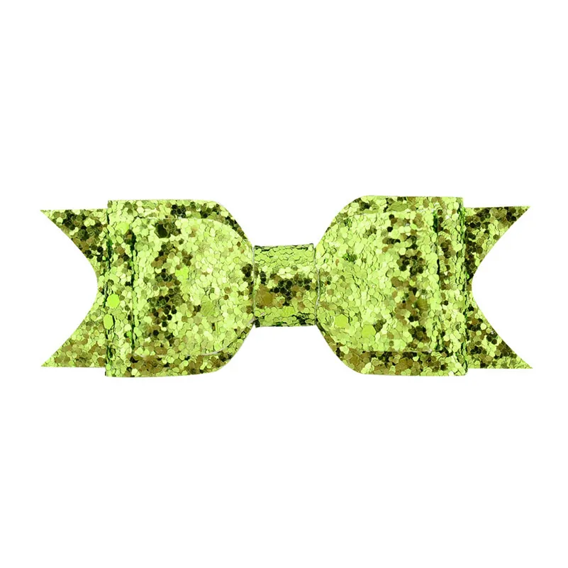 grass green Блестящие заколки для волос Ruoshui для девочек, женские банты для волос, блестящие заколки для волос, детские заколки для волос, аксессуары для волос с бантом - Цвет: grass green