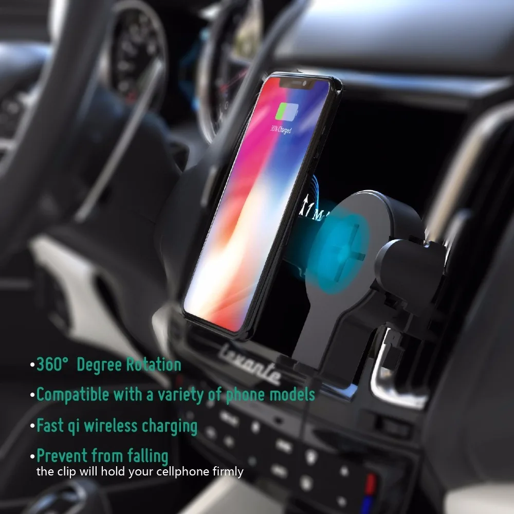 Wofalo Fast Wireless Car Charger Retractable Charging Phone Bracket 360 Rotation For Samsung S8/S8 Plus/S7/S7 Edge | Мобильные