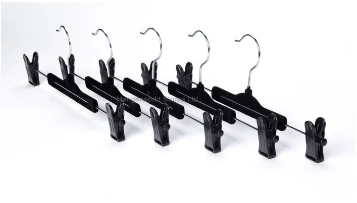 Флокированный черный бархат вешалку с зажимами для штанов и юбок (20 шт./лот)|hangers