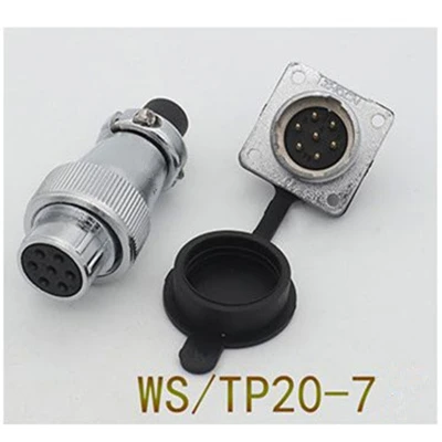 WS20-7Pin 1 комплект WS20 авиационным соединителем 2/3/4/5/6/7/9/12 штепселный Разъем гнездо мужской и женский авиации круговой Мощность Кабельный разъем - Цвет: WS20-7Pin