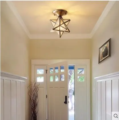 Американский медный потолочный светильник для коридора креативная личность со