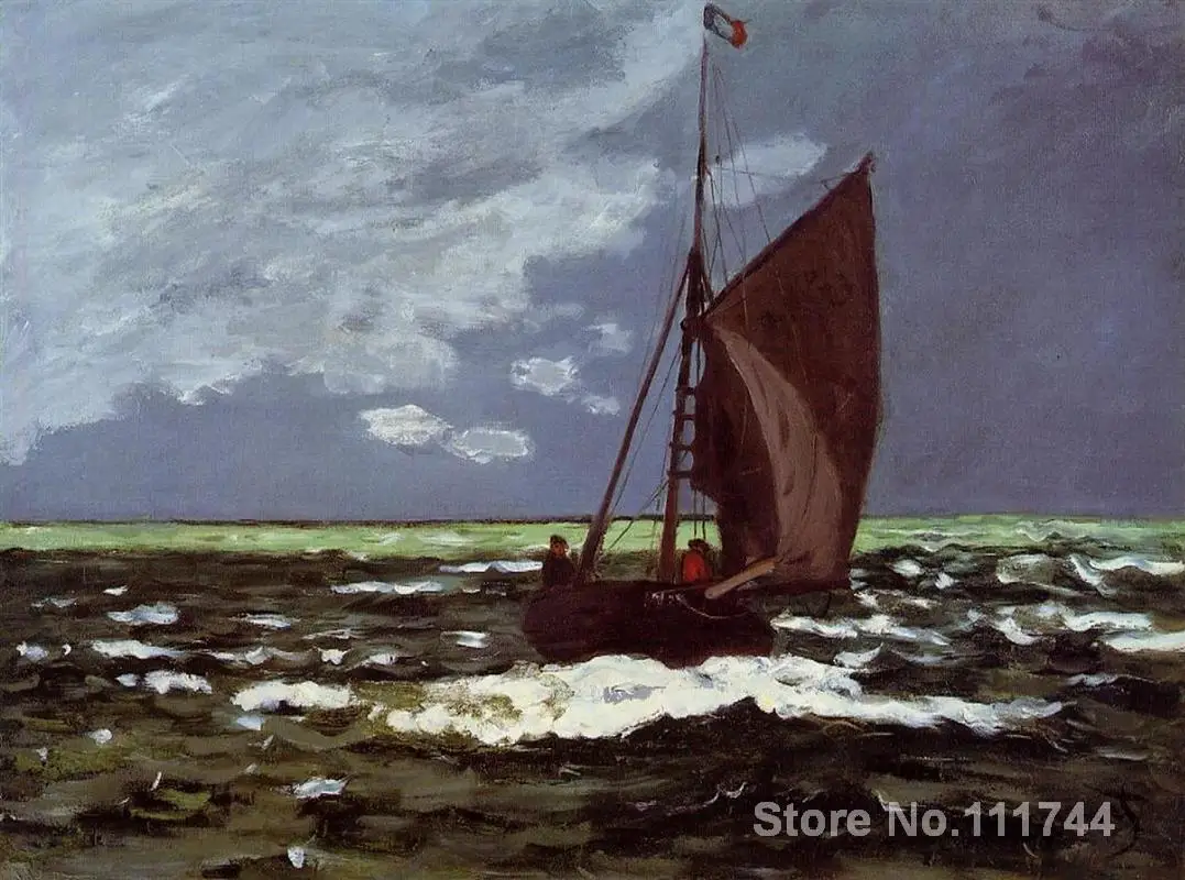 

Paintings for a new house Stormy Seascape Claude Monet Handmade oil painting High quality