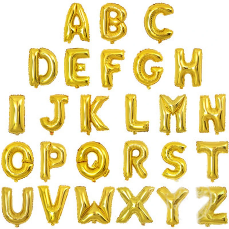 

40inch Gold Letter Foil Balloons Alphabet A-Z Helium Air Ball Happy Birthday Decorations Anniversaire Wedding Party Supplies