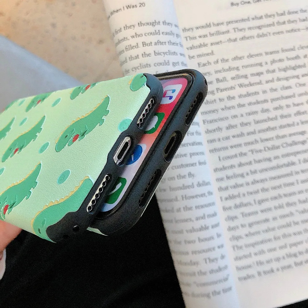 Чехол для телефона с мультяшным динозавром iphone 7 8 Plus 6 s милый чехол животными xs