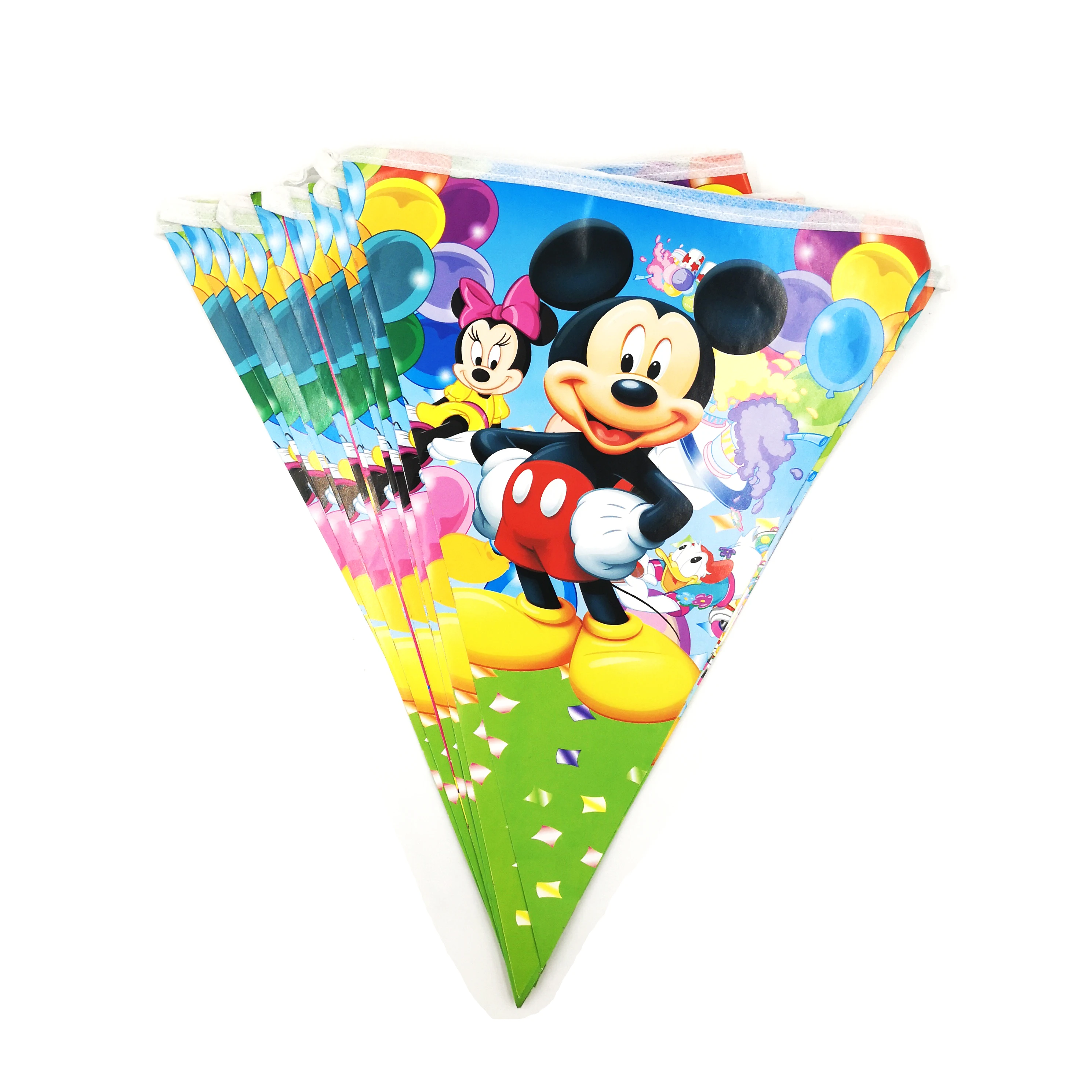 Mickey Mouse Kids Birthday Cartoon Theme Tableware Party Supplies Festival Decoration Favors For Boys And Girls Baby Shower Hot - Цвет: flag