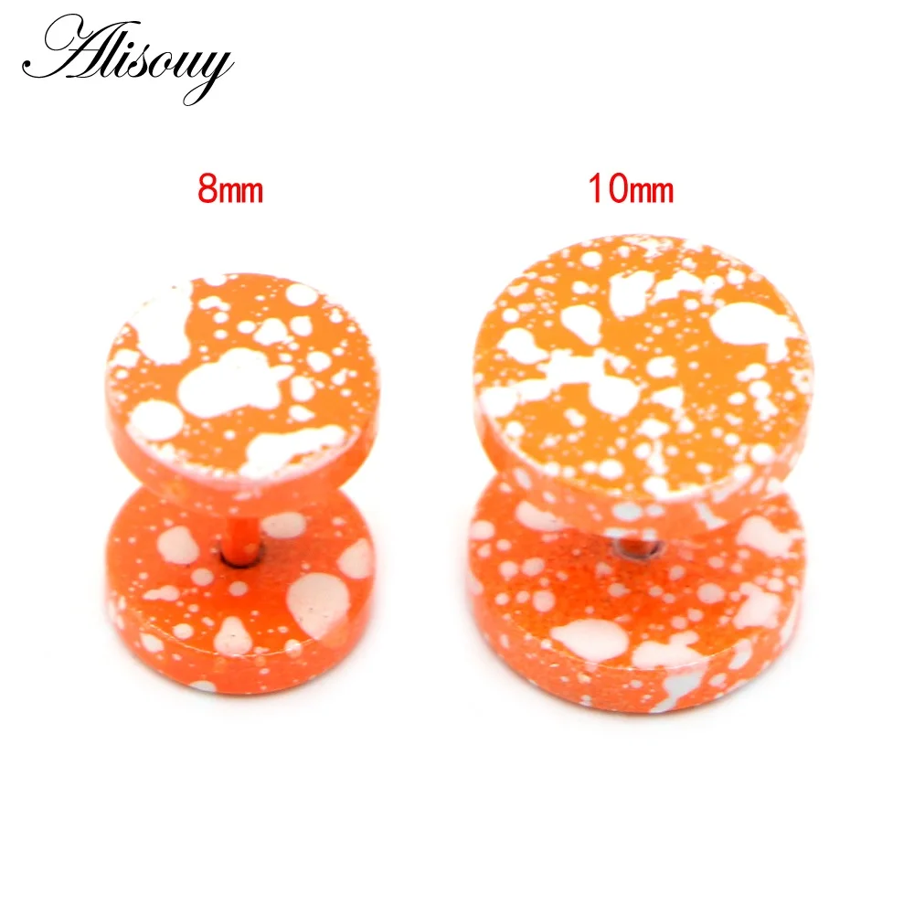 880c Orange Alisouy, 2 шт., новые серьги, модные ювелирные изделия, женские серьги-гвоздики, штанга, пирсинг, панк, мужские серьги, 10 цветов, шпильки для пирсинга - Окраска металла: 880c Orange