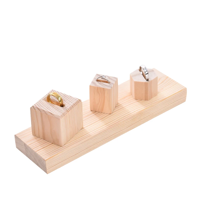 

Solid Wood Jewelry Block Ring Display Holder Jewellery Display Rack Necklace Pendant Bracelets Bangle Display Stand