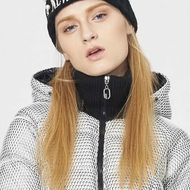 Высококачественная пуховая парка новинка 2019 зимняя куртка Женская на белом