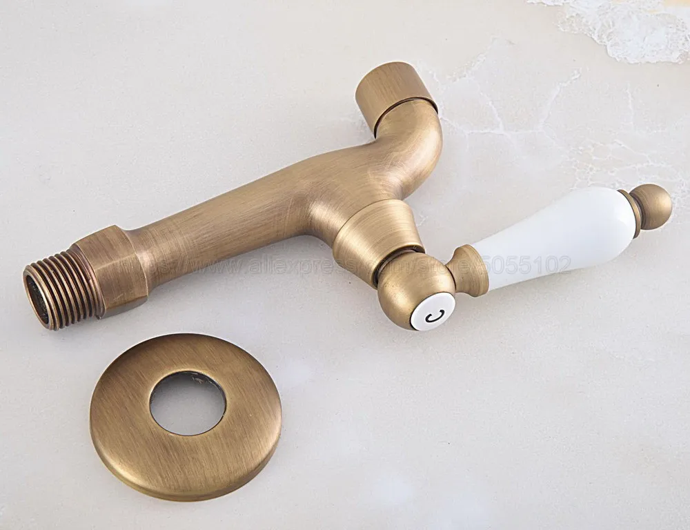 antique brass wall mounted mop pool sink tap for kitchen bathroom garden single handle cold water faucet zav312 free global shipping