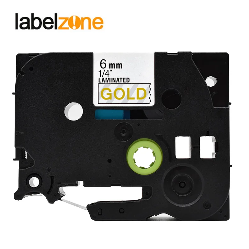 

6mm Gold on clear tze114 Compatible Brother p-touch printers tze-114 tz114 tz-114 tz tze 114 label tape ribbon for ptouch maker