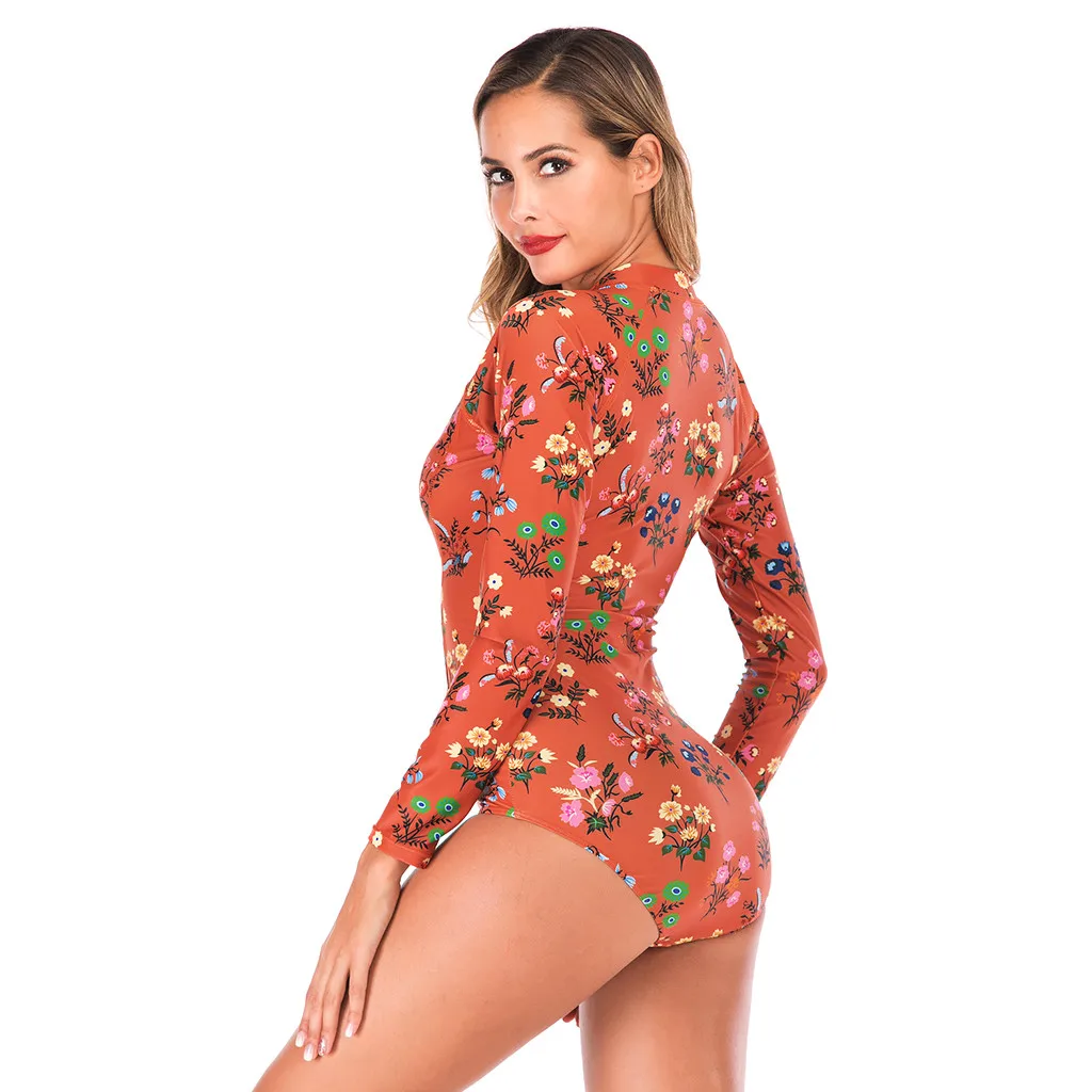 Новый купальник женский костюм для дайвинга Рашгард с длинным рукавом цельный