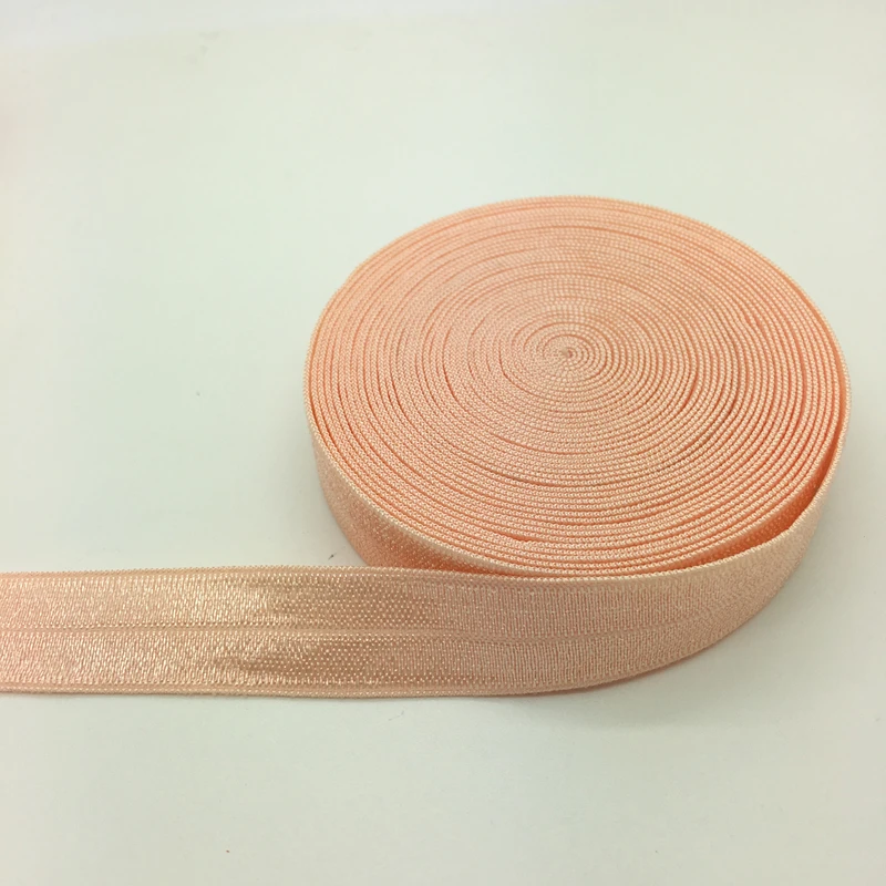 Light pink 5 ярдов, 5/8 дюйма(15 мм), эластичная многоцветная лента, эластичная лента, спандекс, атласная лента, сделай сам, кружевная швейная накладка, 30 цветов на выбор - Цвет: Light pink