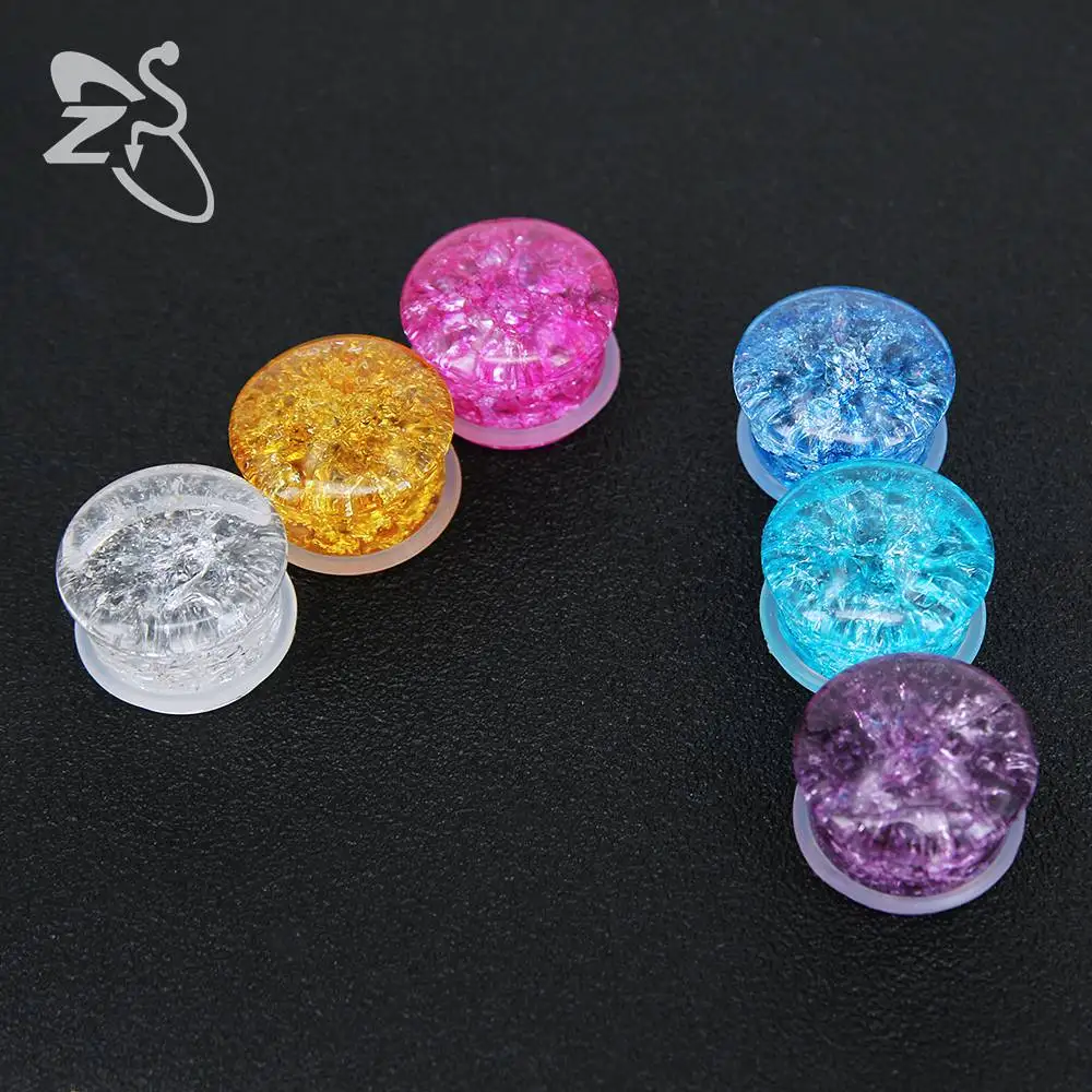 Камень туннель затычки для пирсинга одиночные вспышки ушей Силиконовое кольцо