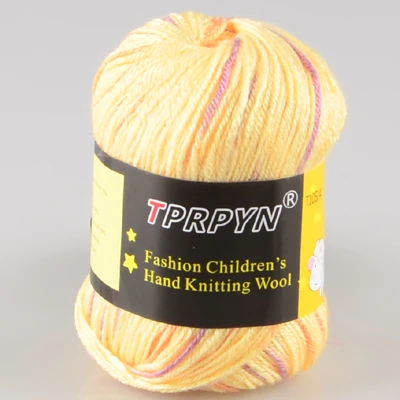 45 yellow camou TPRPYN 1 шт = 50 г 135 метров дешевая пряжа для вязания крючком из Китая, органическая детская шерстяная пряжа, моток, экологически чистый краситель - Цвет: 45 yellow camou