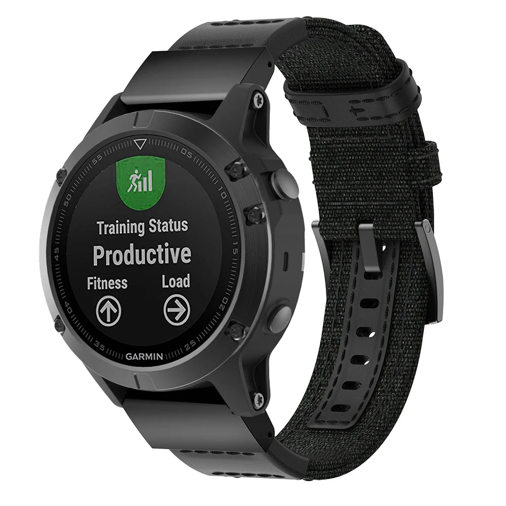 22 мм ремешок для Garmin Fenix 5/5 Plus/Forerunner 935/Instinct/Quatix 5 Смарт часы нейлон + кожа быстро