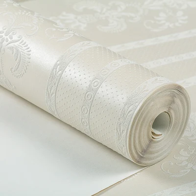 7094 white Европейские нетканые обои, обои для гостиной, спальни, 3D стерео полосы, супер толстые рельефные обои, ТВ фоновая стена - Цвет: 7094 white