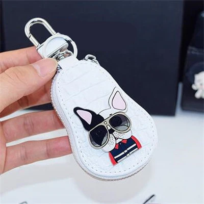as picture Мода коровья кожа ключ милый мультяшный кошелек животное чехол для автомобильных ключей ключница для мужчин домашний Брелок Сумочка подарок для мужчин и женщин - Цвет: as picture