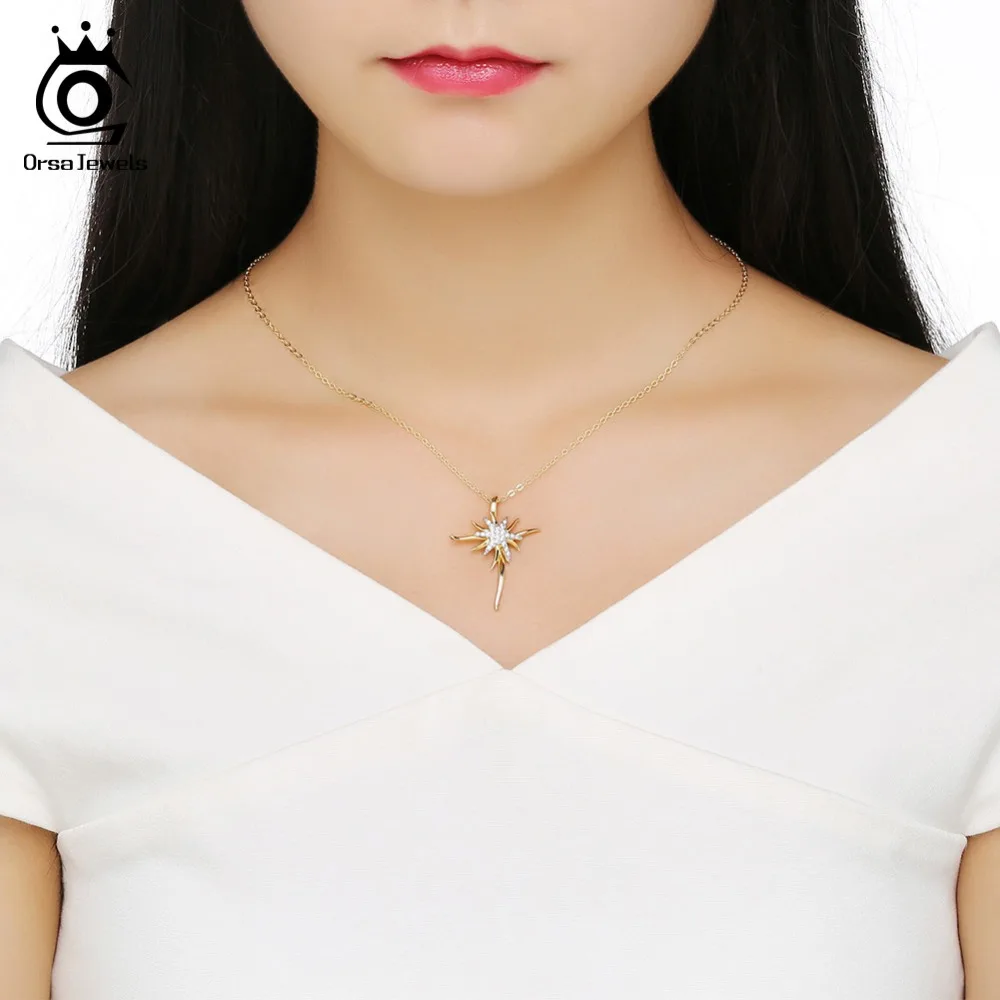 ORSA JEWELS Настоящее серебро 925 ожерелья в виде морской звезды Форма Кулоны из