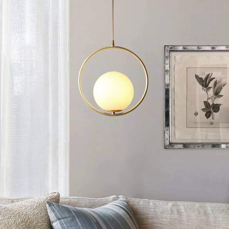 Американский промышленный Ретро Медный светодиодный стеклянный подвесной