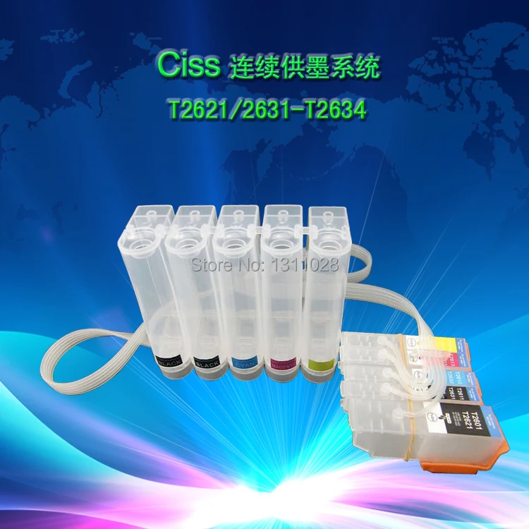 

INK WAY T2621,T2631-T2634 Chipped Continuous Ink Supply System,Empty CISS,Ink Refill Kit for XP600 XP700 XP800 XP605