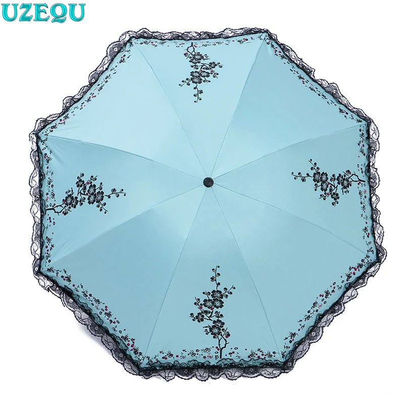 Художественные кружевные зонтики Sakura Женский трехслойный зонт для дождливой