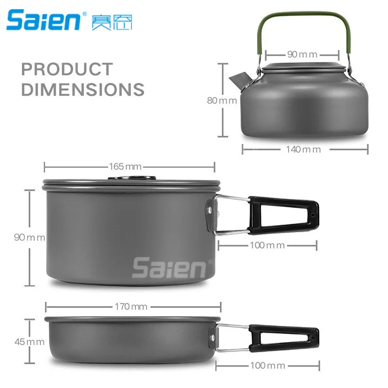 Набор кухонной посуды для кемпинга на 2 человек оборудование посуда