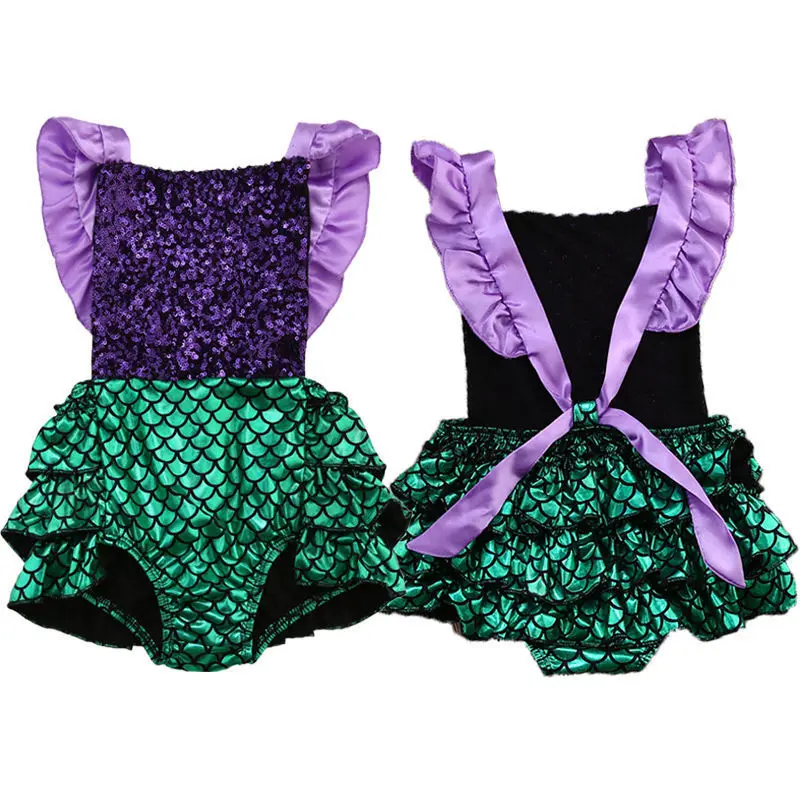 Детский комбинезон для новорожденных девочек с блестками одежда плавания|newborn