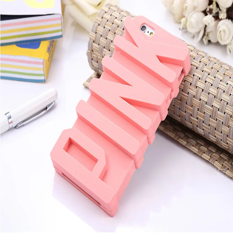3D Розовая буква мягкий силиконовый резиновый чехол для телефона для iphone X 5 5S SE 8 7Plus 6 6S 10 Plus задняя крышка чехол для телефона Capa