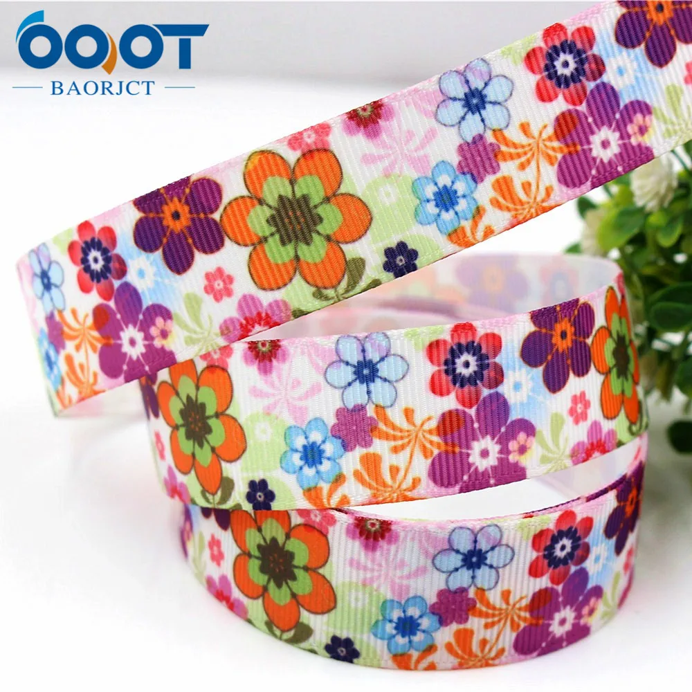 OOOT BAORJCT 175234 22 мм 10 ярд ленты с цветами Термальность печатным рисунком grosgrain