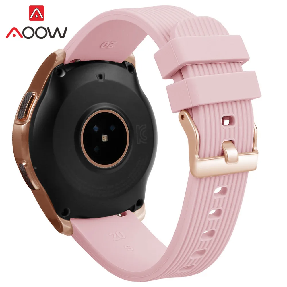 Ремешок силиконовый спортивный для Samsung Galaxy Watch Active 42 мм Gear S2 Huami Amazfit bip браслет с
