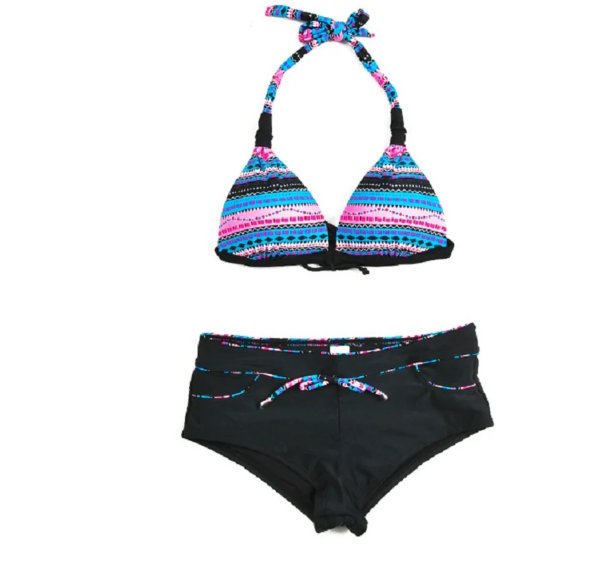 Новый сексуальный полосатый printswimwear низкая талия SML Для женщин Swinsuit |