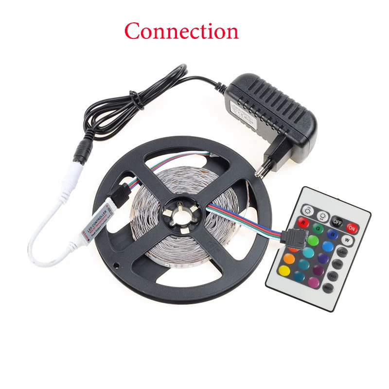 Светодиодная лента 12 В 12 В, RGB, 10 м, водонепроницаемая, SMD 2835, Didoe, 60 светодиодный/M, wifi, Bluetooth, 24Key, ИК-пульт дистанционного управления, музыкальный контроллер, 5 м, 15 м, адаптер