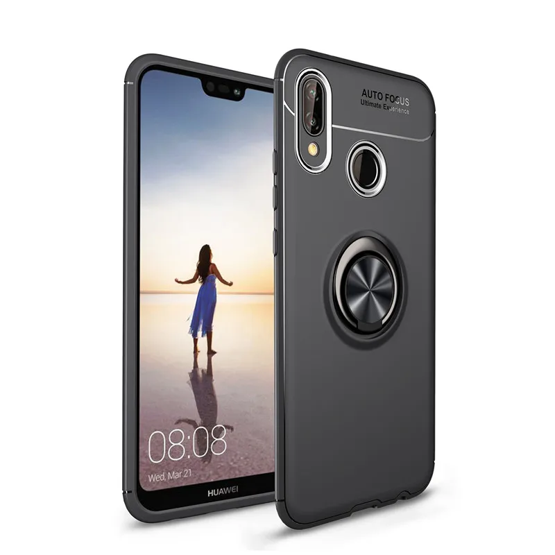 Чехол для Huawei P20 lite Nova 3e 3 2s металлический кольцевой держатель противоударный