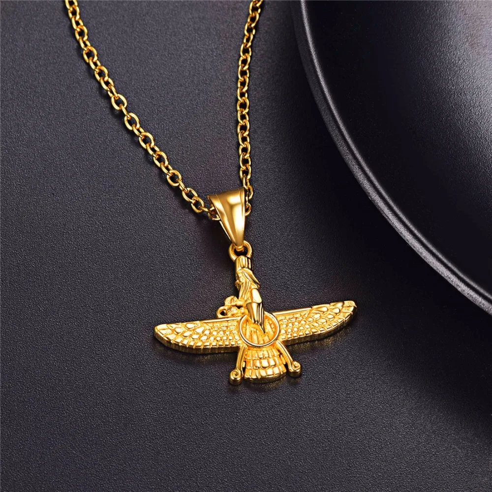 Faravahar Ahura кулон ожерелье из нержавеющей стали ювелирные изделия Ахура зороастриан ахаэменский кулон GP2774-S