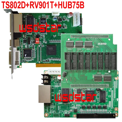 Контроллер светодиодного экрана TS802D + RV901T HUB75B карта TS801 TS802 TS801D RV801 RV901 2 шт./лот |
