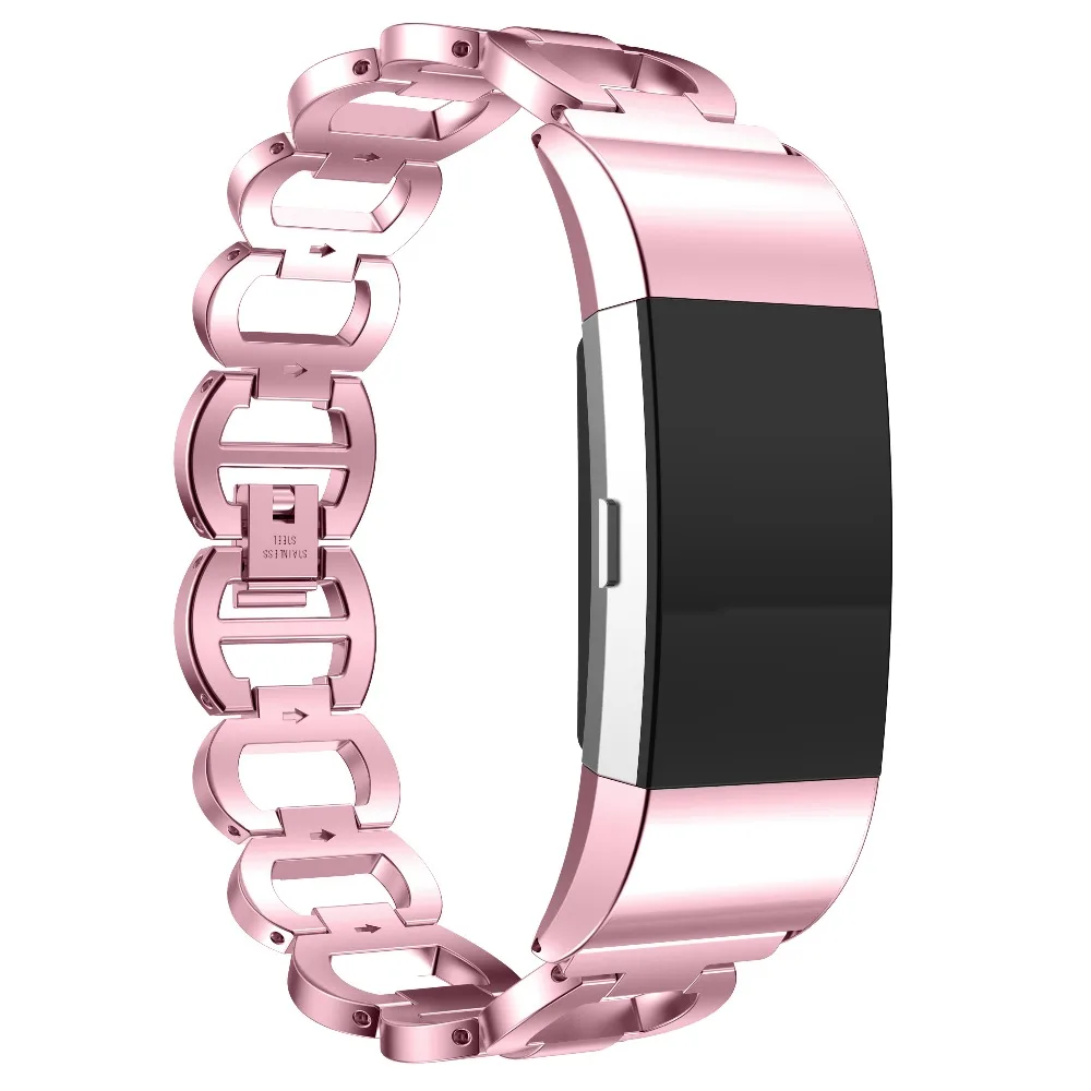 Ремешок из нержавеющей стали для браслета Fitbit Charge 2 сменный Браслет Heart Rate Smartwatch