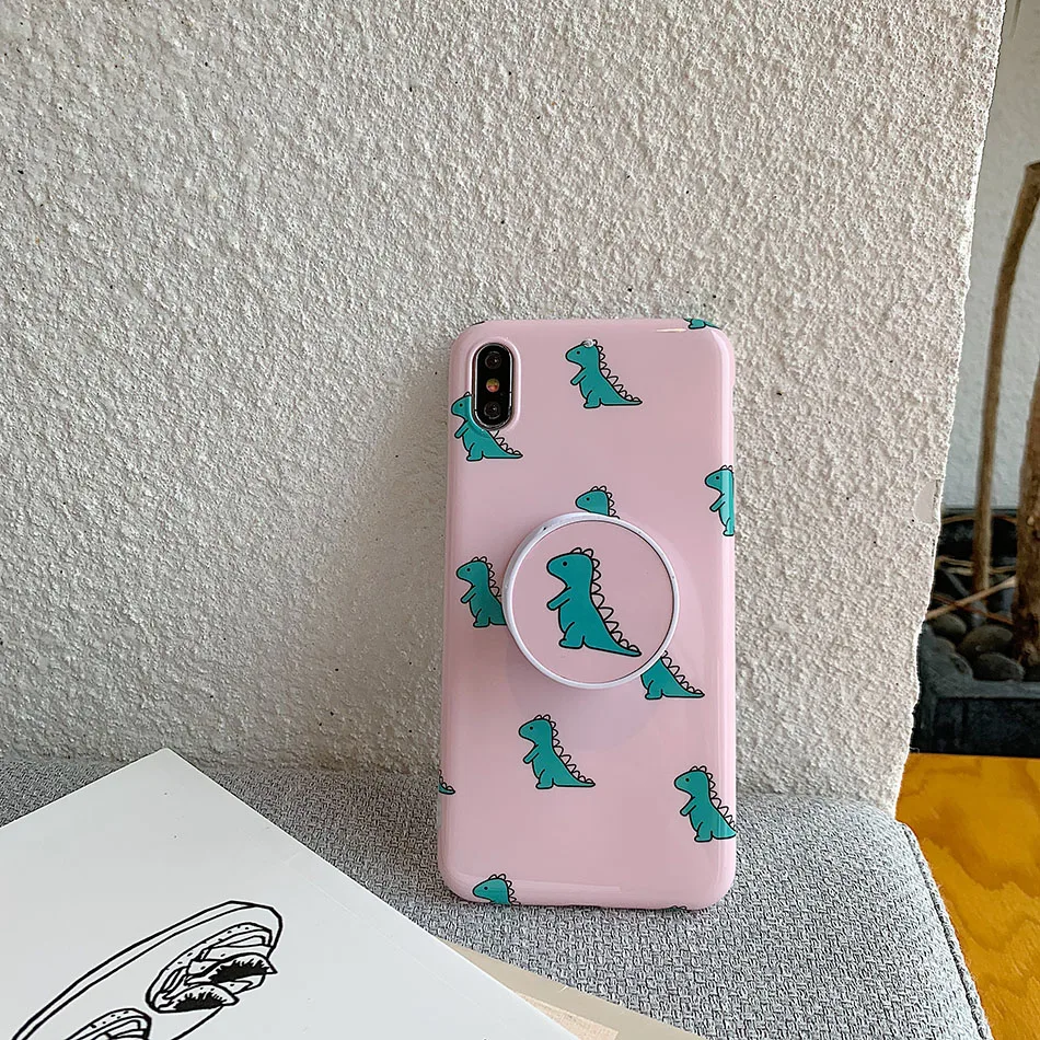 Чехол с динозаврами для Iphone 8, 7 Plus, X, 6S Plus, складной кронштейн, силиконовый мягкий чехол для телефона, для Iphone 7, задняя крышка, чехол