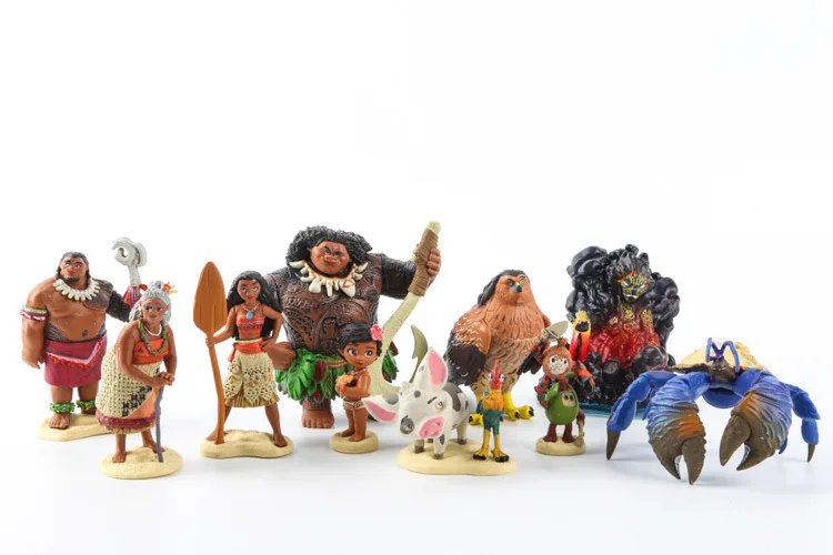 Мини куклы из ПВХ 20 компл./лот Моана 2016 игрушки фильма аниме Maui Tamatoa Tui Tala Hei Pua