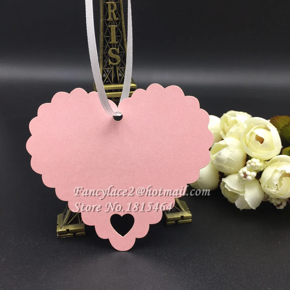 

60pcs Customizable Heart Tags Wishing Tree Gifts Message Card Label Card Wedding Party Decoration Supplies Free Shipping