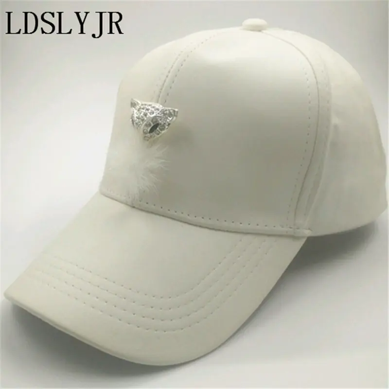 Ldslyjr Кожа Металл лиса регулируемая Бейсбол Snapback Cap путешествия шляпы для обувь