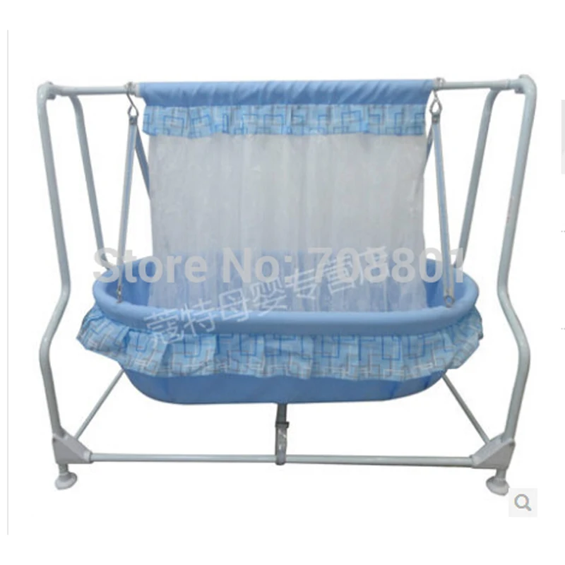 Baby Swing Cradle Steel Frame 100% Cotton Baby Mat Bassinet Baby Rocker With Mosquito Net Baby Mat