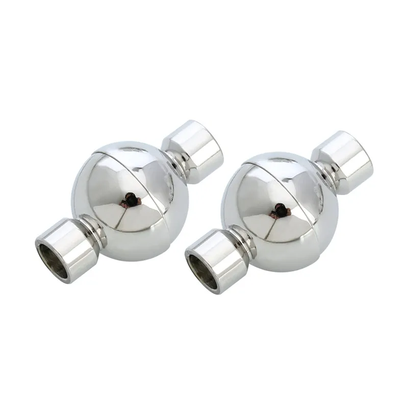 

Stainless Steel 2pcs/lot Silver Color Magnetic Clasp Hooks Round Hole Size 3/6mm For Leather Cord DIY Jewelry Findings F5293