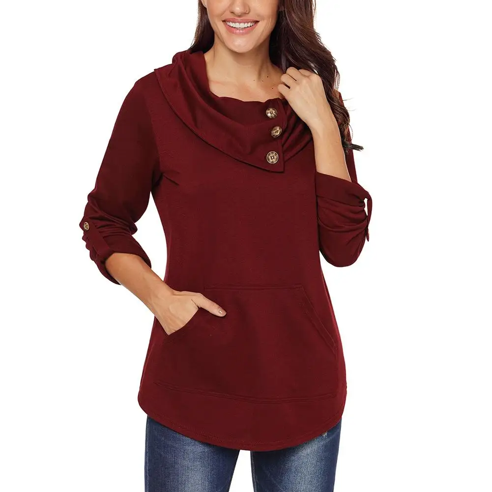 Новый женский модный осенний пуловер с воротником хомутом полосатый свитер