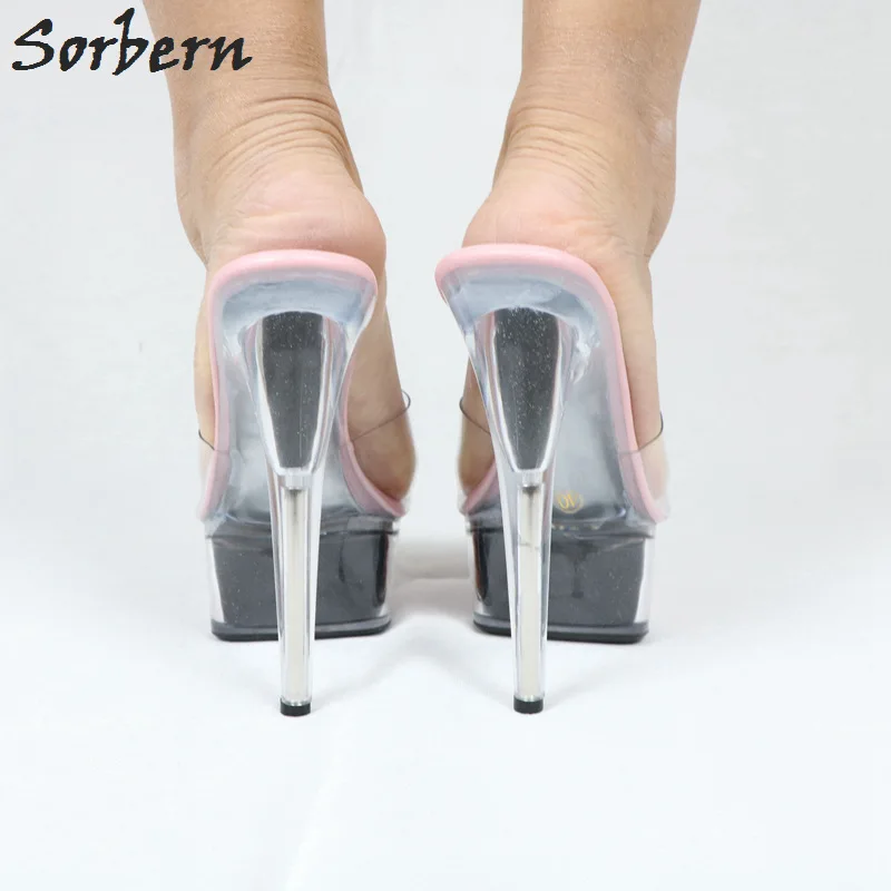 Sorbern Multi Цвет женская обувь с блестками Женские тапочки на заказ s Прозрачная