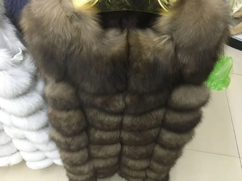 Натуральный Лисий мех жилет натуральный Лисий мех Зимний высококачественный Женский меховой жилет шуба из натурального Лисьего меха A380-023