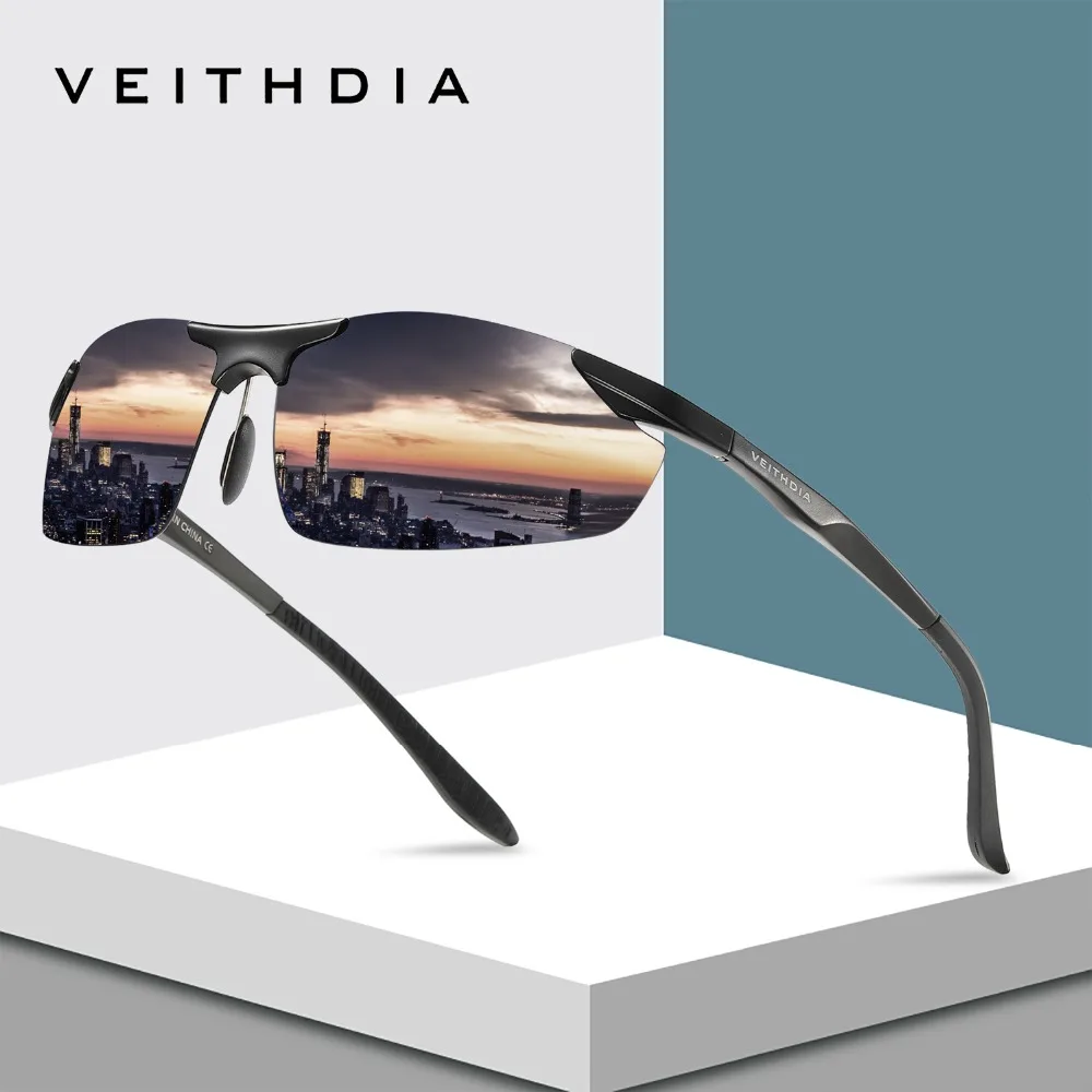 Солнцезащитные очки VEITHDIA 6529 мужские спортивные поляризационные зеркальные